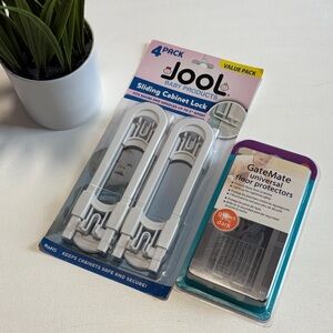 White Sliding Cabinet Lock - 4 Pack